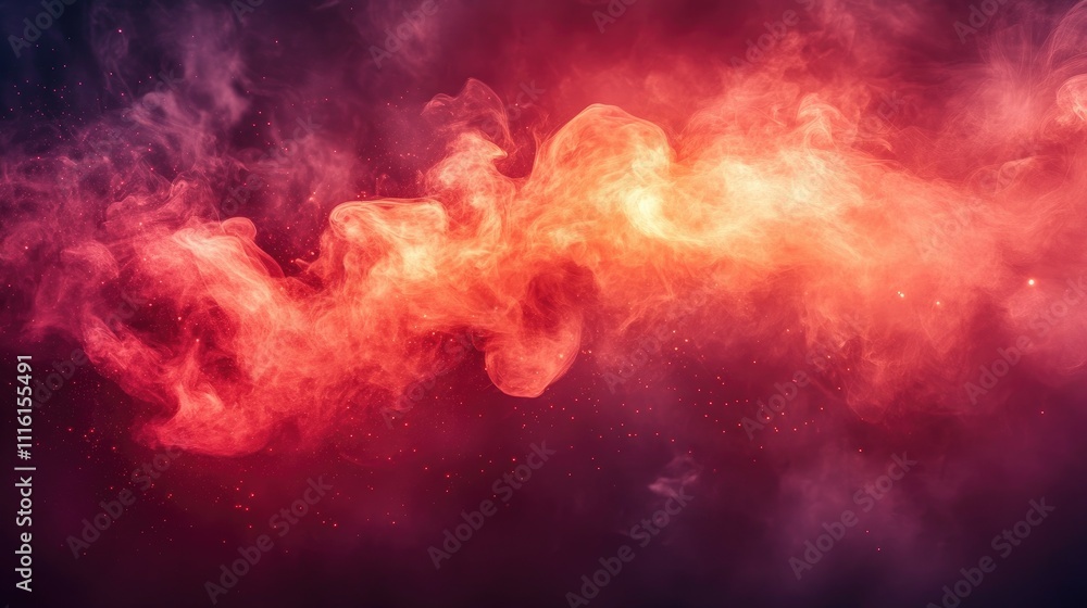 Fototapete Vibrant abstract red smoke background with ethereal swirls and textures creating a captivating visual for creative projects