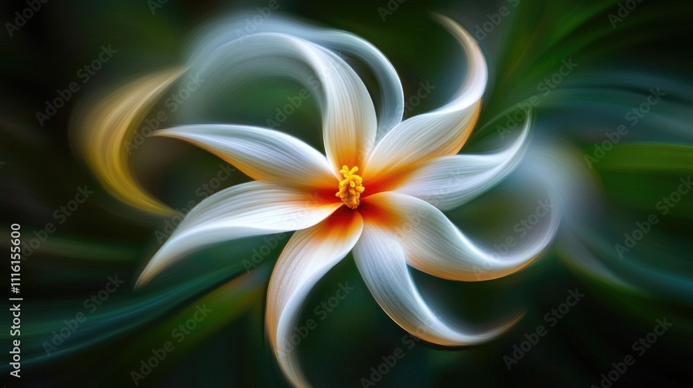 Poster colorful abstract floral design with blurred effects creating a vibrant and artistic representation 