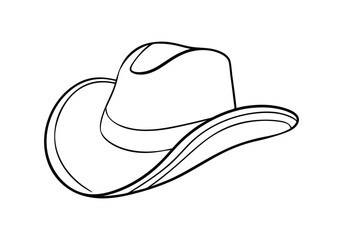 Continuous One-Line Drawing of a Cowboy Hat - Minimalist Western Design
