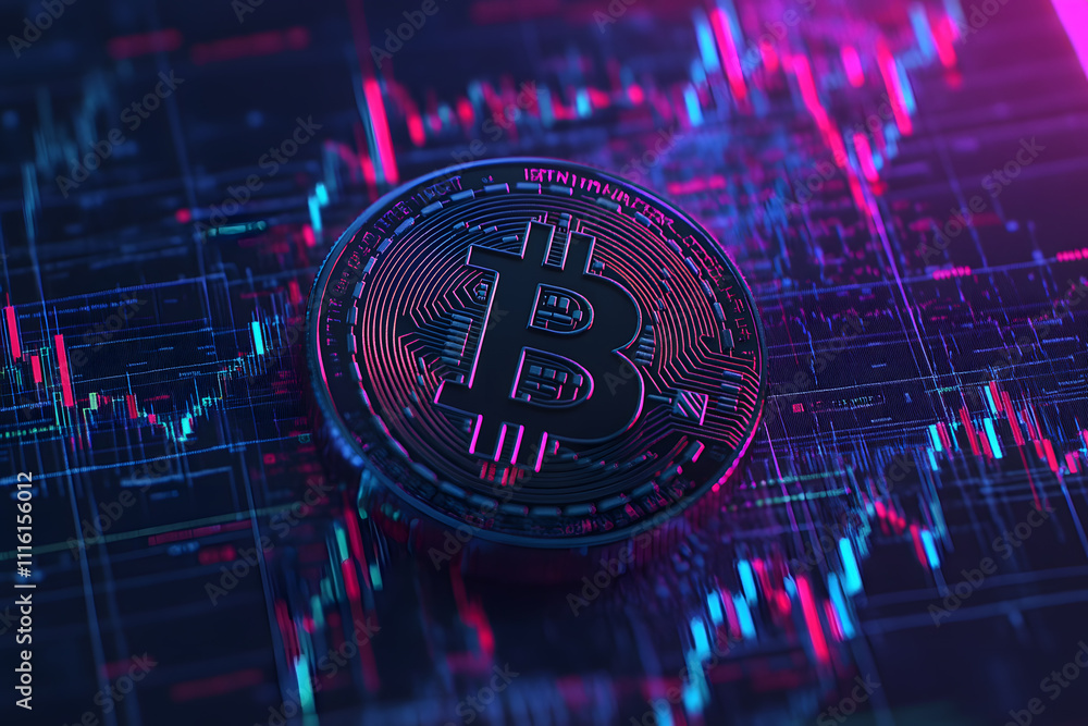 Poster bitcoin trading insights global financial market digital currency analysis data visualization tech-d