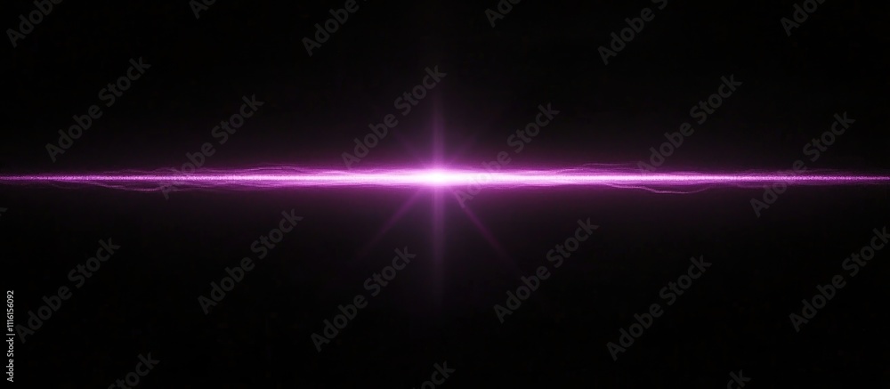Poster purple laser beam glowing across a dark background creating a dramatic and striking visual effect fo