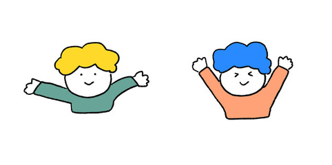 Fototapeta premium バンザイで喜ぶ人のイラスト7