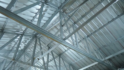 Iron frame roof construction