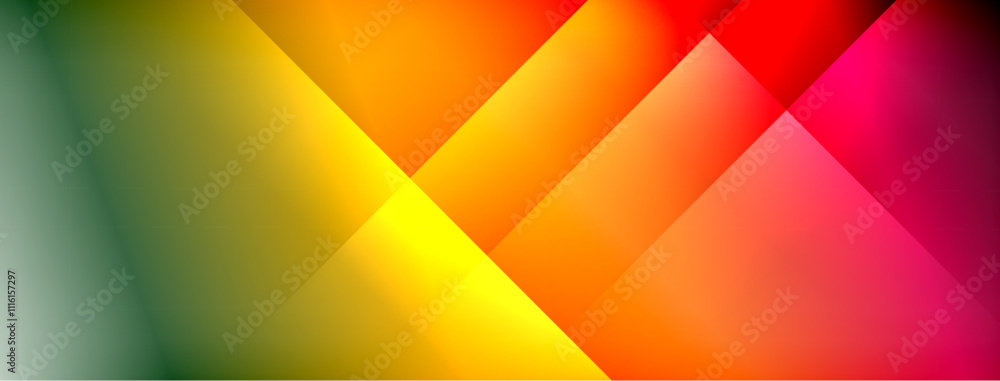 Poster Dynamic shadow lines with gradient colors geometric background