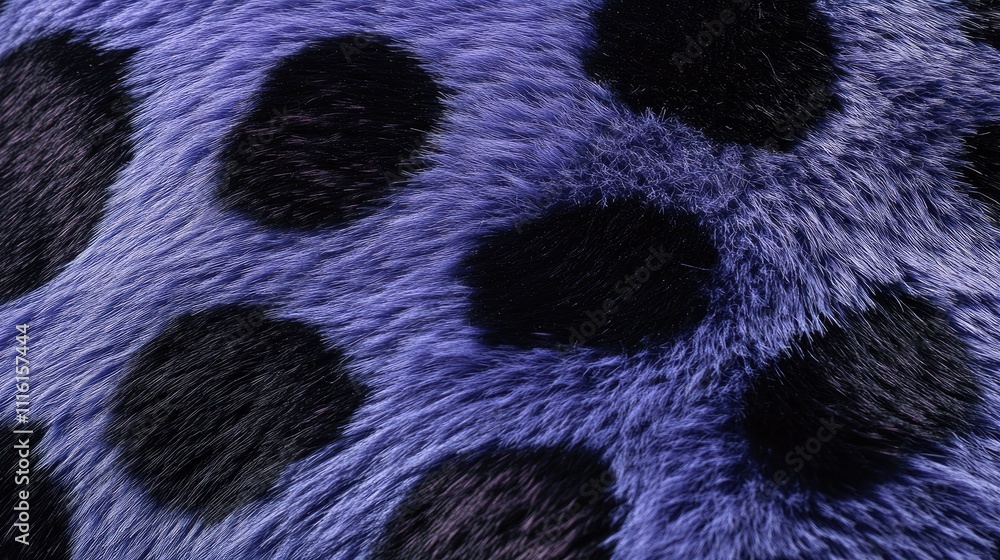 Poster Vibrant blue and purple leopard print fur texture pattern ideal for fashion and design applications