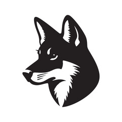 Obraz premium Creative dingo silhouette for modern design uses - Dingo illustration - minimallest dingo vector 