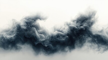 Obraz premium Dynamic black clouds swirling against a bright white background creating a dramatic and artistic contrast in the sky.