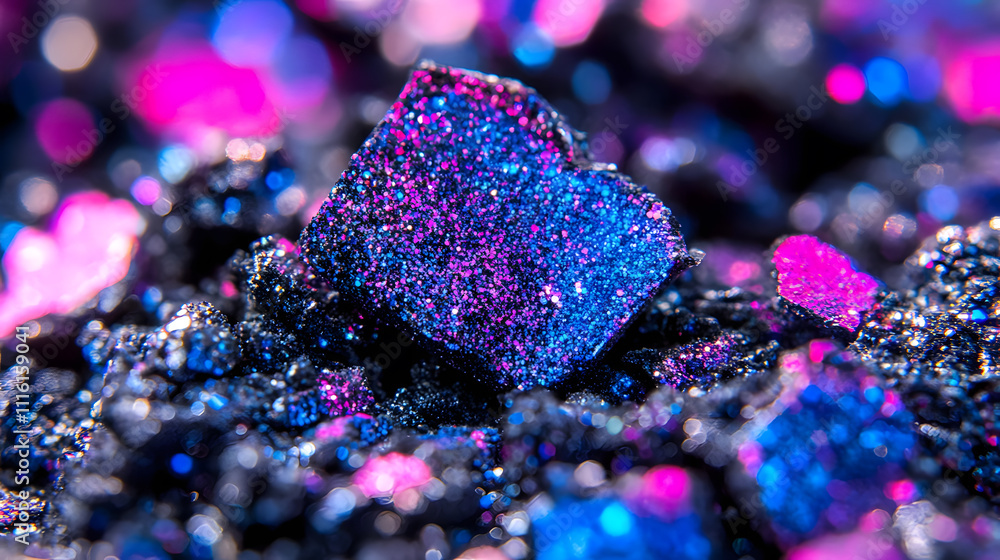 Poster sparkling mineral crystals abstract close-up colorful gemstones studio setting macro photography art