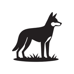 Dingo silhouette for various modern creative applications - Dingo illustration - minimallest dingo vector
