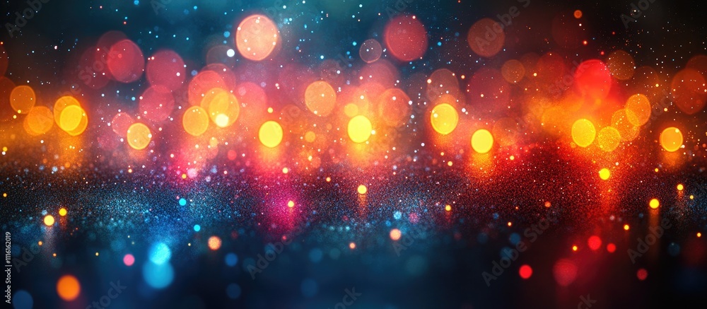 Poster Blurred colorful lights and bokeh background texture for creative design and graphic decoration concepts