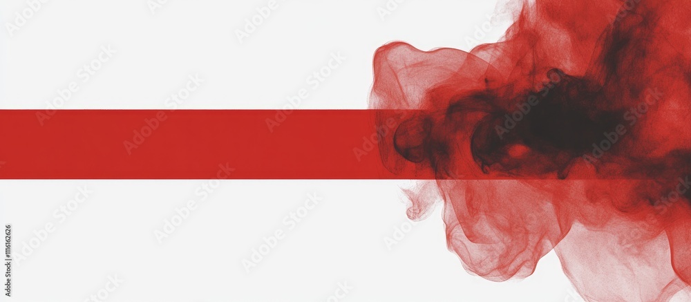 Aufkleber red smoke banner with blank space for customizable text on a clean background ideal for promotional 