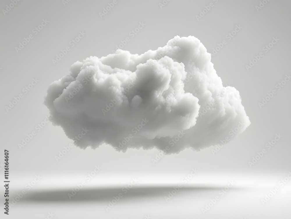 Poster floating white cloud in minimalist space nature scene 3d render calm environment soft light concept 