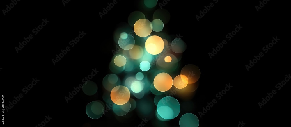 Poster defocused christmas tree with vibrant bokeh lights creating a festive holiday atmosphere suitable fo