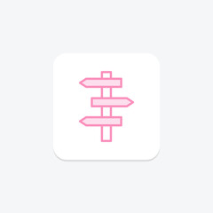 Obraz premium Directional Signs duotone line icon , vector, pixel perfect, illustrator file