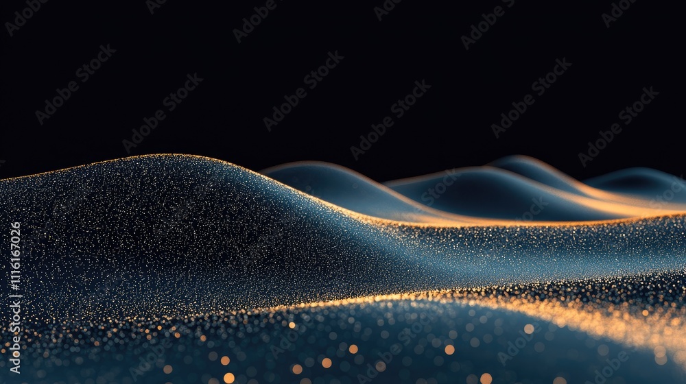 Leinwandbilder Abstract data landscape with illuminated waves representing AI and business intelligence concepts in digital transformation and analytics.