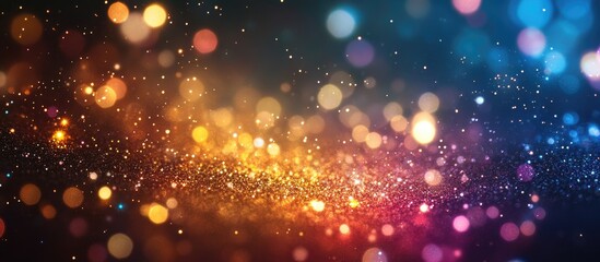 Obraz premium Festive bokeh lights and shimmering colors for Christmas and New Year celebrations creating a vibrant holiday atmosphere