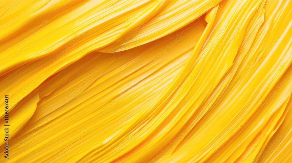 Poster yellow textured background with smooth brush strokes creating an abstract pattern for design and art