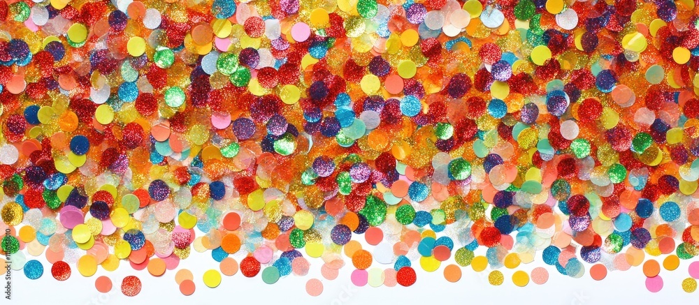 Poster colorful glitter confetti dots create a joyful festive border with shimmering effect ideal for party