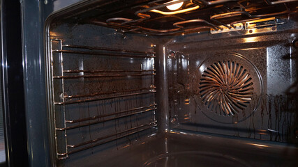 very dirty oven