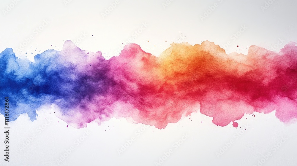 Aufkleber vibrant watercolor abstract background with blended colors creating a dynamic, artistic visual impac