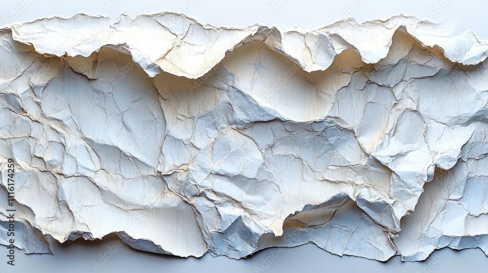 Poster crumpled texture of white paper showcasing unique folds and shadows for artistic backgrounds and des