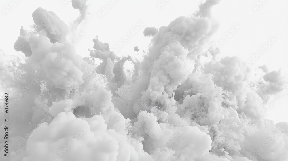 Poster abstract white smoke clouds forming dynamic texture for artistic and environmental backgrounds