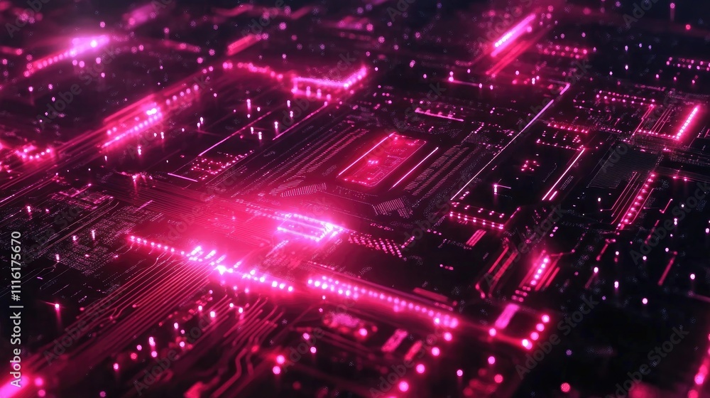 Aufkleber digital data processing and circuit board design showcasing vibrant connections and computing techno