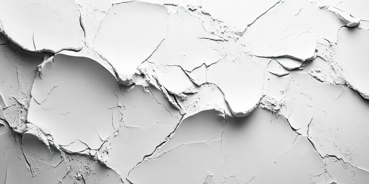 Detailed view of a white, dry plaster surface featuring a textured appearance, along with an area that remains empty, allowing for potential additions or designs.
