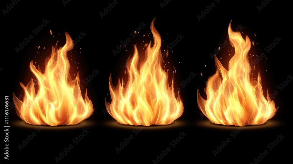 Poster dynamic abstract fire flames on black backdrop showcasing vibrant colors and intricate shapes for cr
