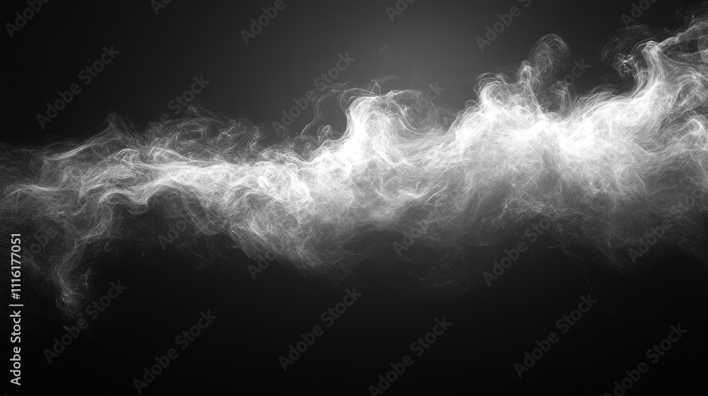 Aufkleber abstract smoke movement gracefully flowing against a dark background creating an ethereal and myster