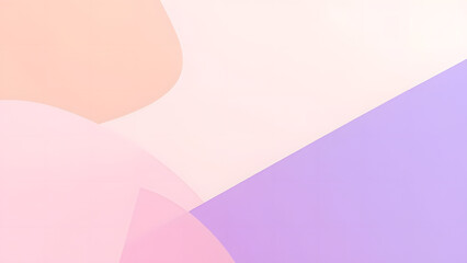 Obraz premium : Playful geometric shapes in pastel gradients of peach, lavender, and soft blue, overlapping softly