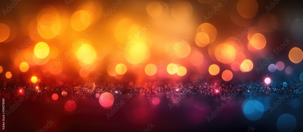 Poster vibrant bokeh background with sparkling fireworks lights creating a festive and celebratory atmosphe