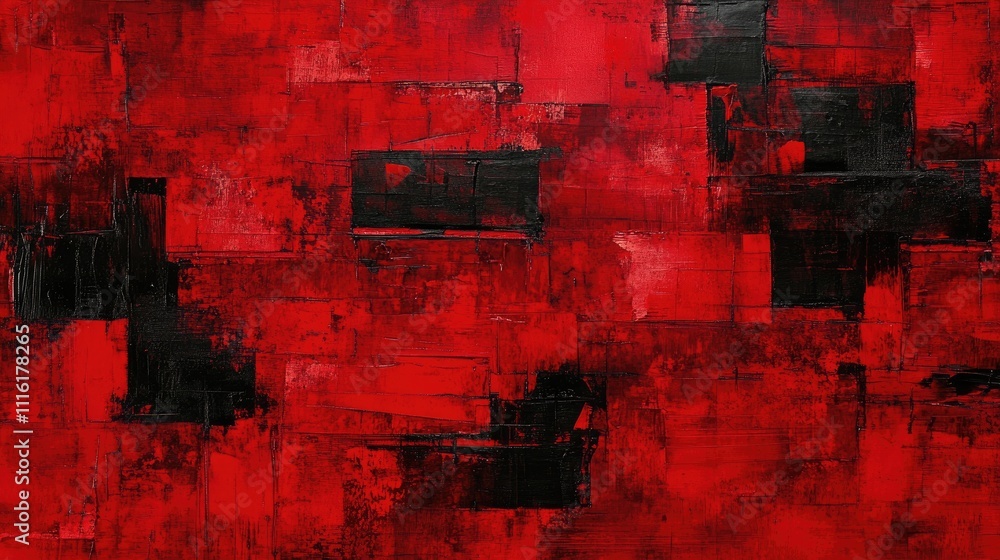 Aufkleber abstract red and black textured background with bold brushstrokes for artistic design and creative p