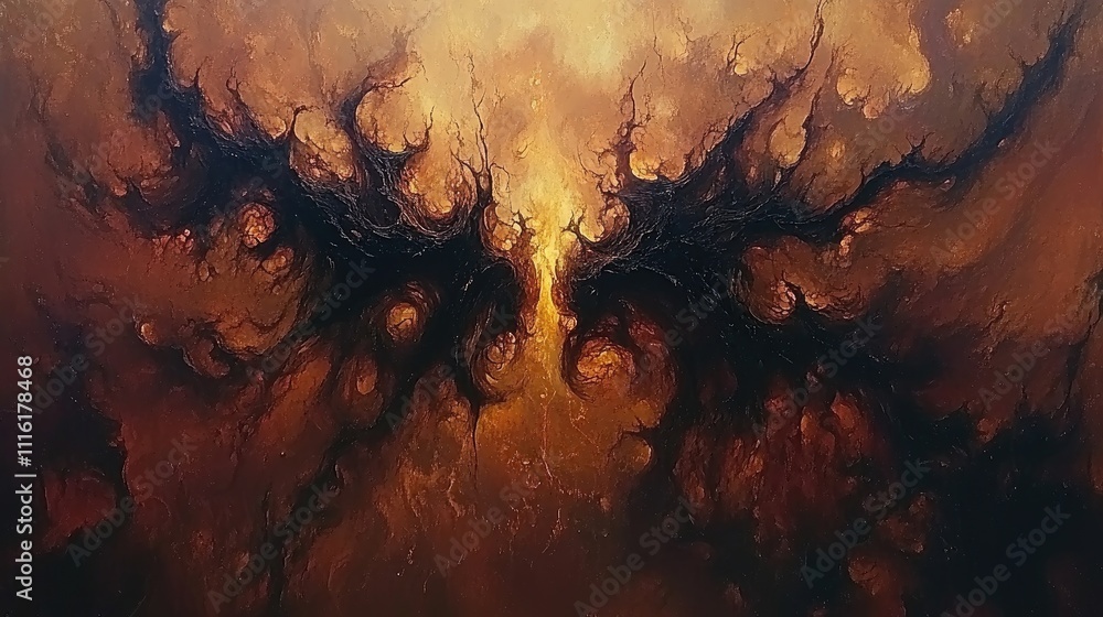 Aufkleber abstract representation of a burning flame in black and red tones creating a dramatic and intense vi