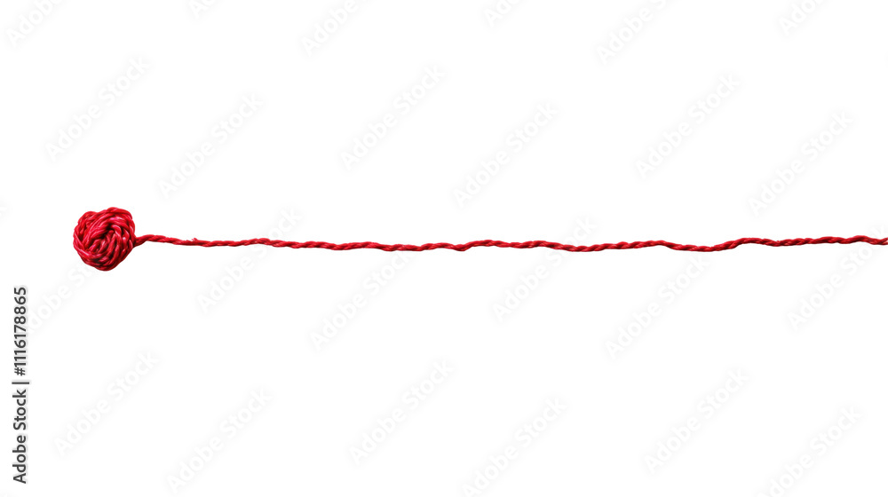 Aufkleber a simple illustration of a red thread with a knot at one end, symbolizing connection or continuity.