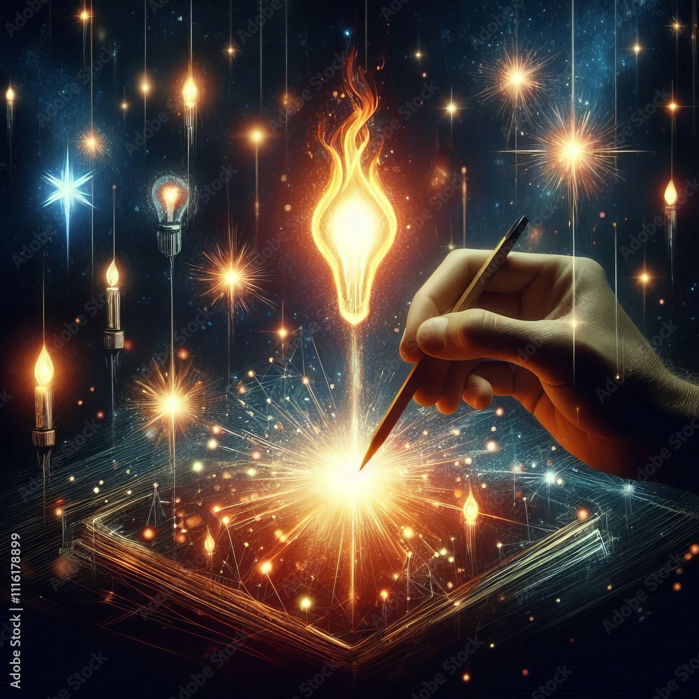Aufkleber emotion spark of interest visuals a single bright spark igniting