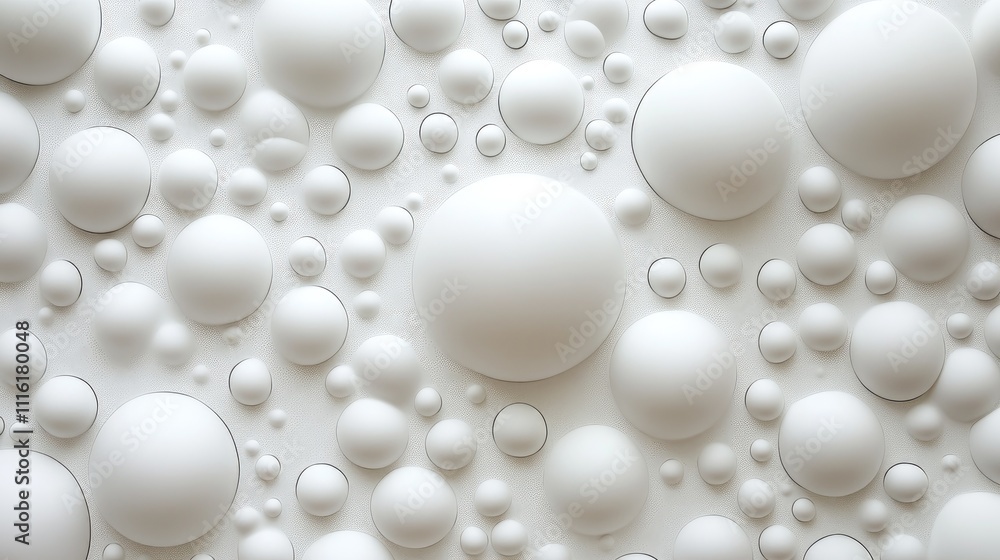 Poster textured backdrop featuring an array of white pearls of varying sizes, creating a dimensional effect