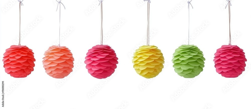 Aufkleber colorful paper lanterns for festive celebrations and carnivals hanging in a row creating a vibrant p