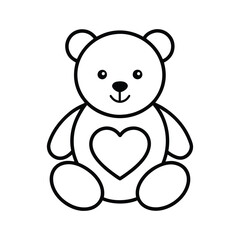 Obraz premium Teddy Bear with Heart Outline