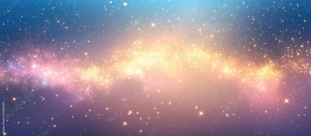 Aufkleber Cosmic night sky background featuring soft bokeh lights and shimmering stars perfect for creating a dreamy atmosphere in design projects
