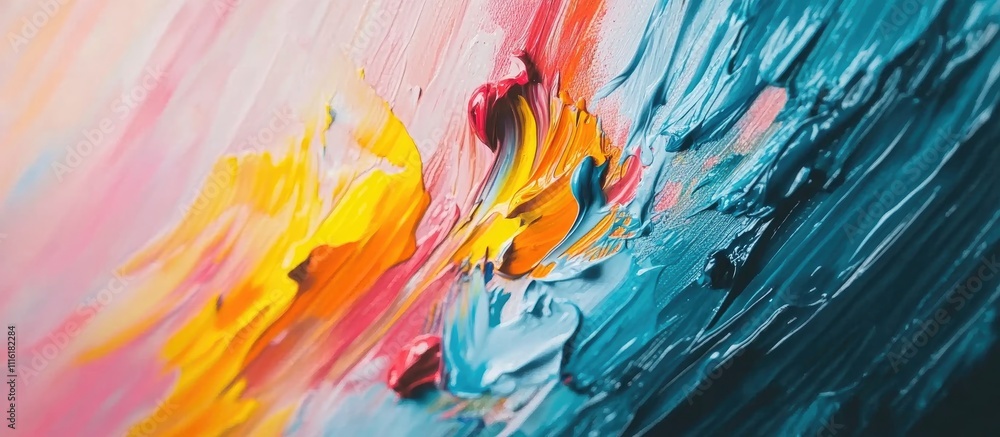 Poster vibrant color palette texture with mixed paint strokes showcasing artistic creativity and depth in a