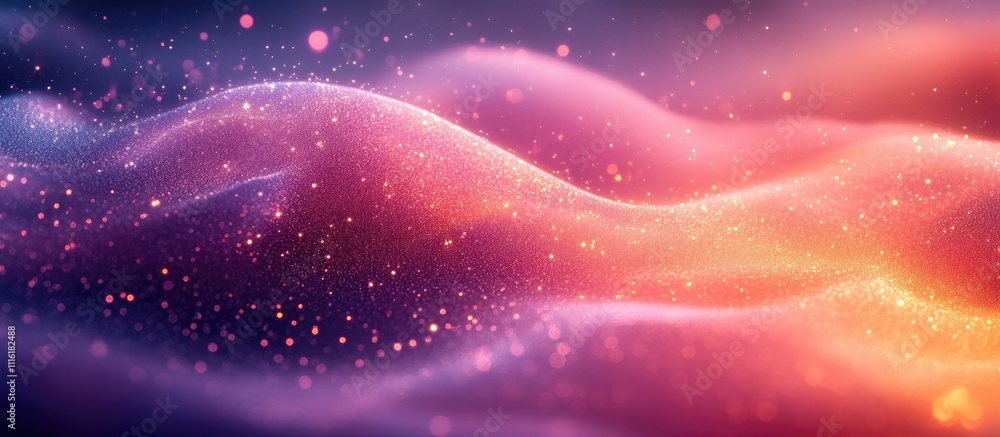 Aufkleber abstract swirling patterns of ultraviolet powder creating a dreamlike fluid motion with sparkling pa