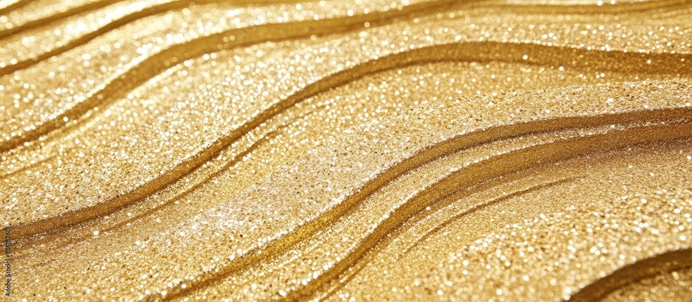 Poster golden abstract backdrop featuring shimmering waves and blurred bokeh lights perfect for elegant des