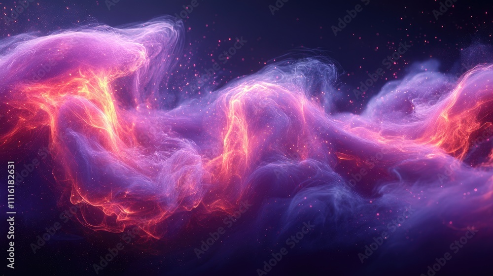 Poster vibrant purple flames swirling amidst dark backdrop creating an ethereal and captivating visual abst