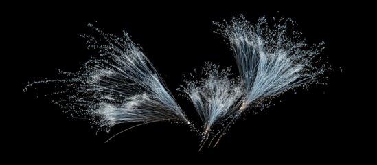 Colorful fireworks creating a vibrant display against a dark night sky filled with sparkling lights and dynamic patterns.