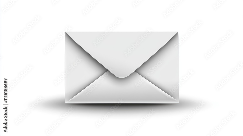 Aufkleber white open paper envelope isolated on a clean white background ideal for communication or postal ser