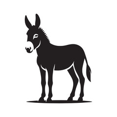 Obraz premium Creative donkey silhouette for various design projects - Donkey black vector 
