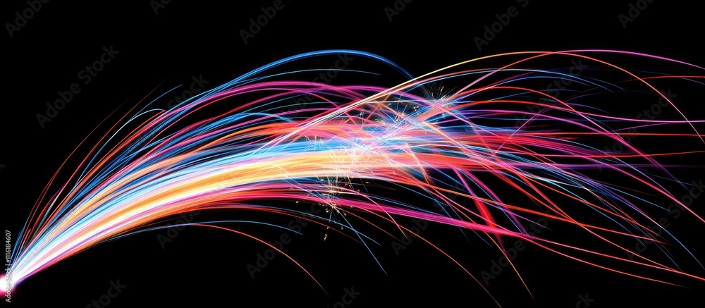 Aufkleber colorful abstract fireworks display creating a festive new year celebration atmosphere against a bla