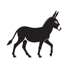 Fototapeta premium Donkey silhouette for unique artistic applications - Donkey black vector 