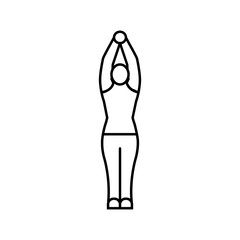 mountain pose tadasana yoga line icon vector. mountain pose tadasana yoga sign. isolated contour symbol black illustration